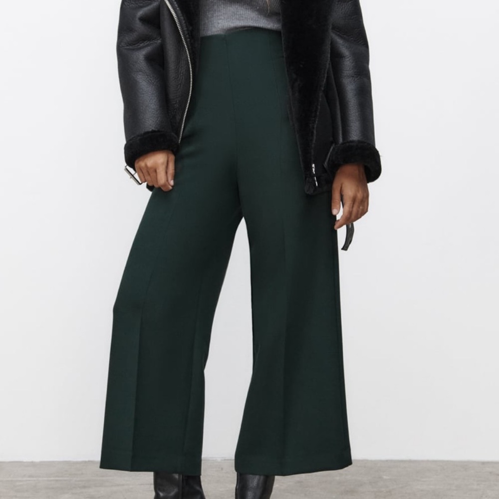 ZARA MAROON High wasted wide leg Culottes